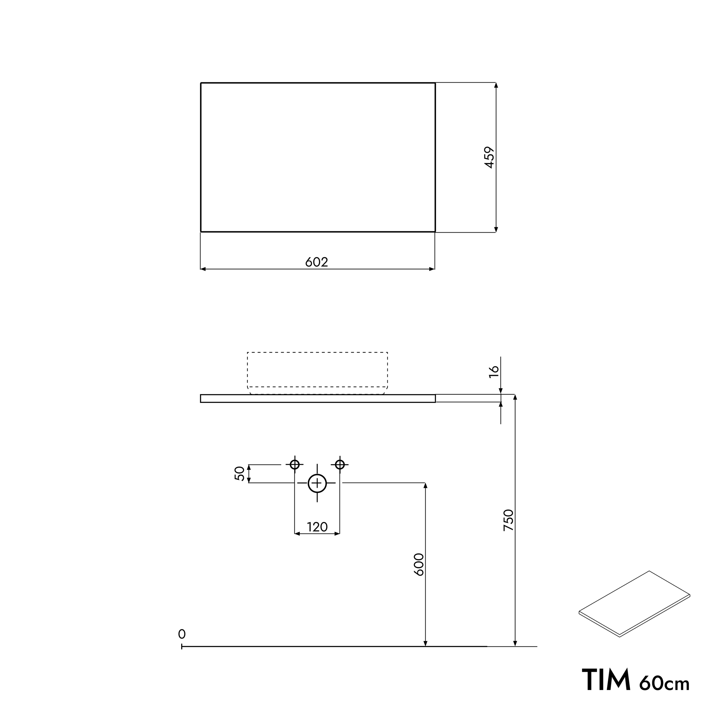 Meuble salle de bain TIM 60 cm