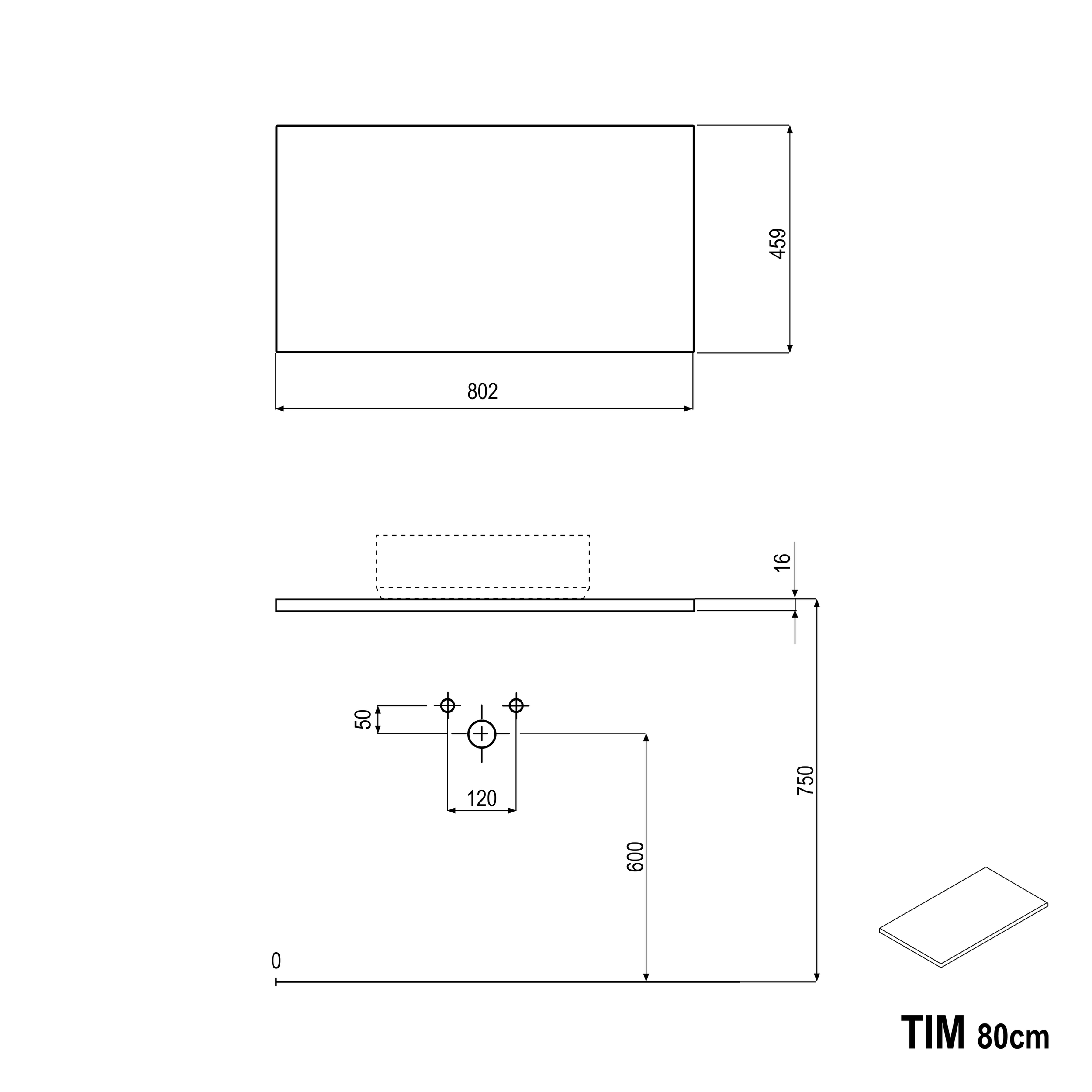 Meuble salle de bain TIM 80 cm