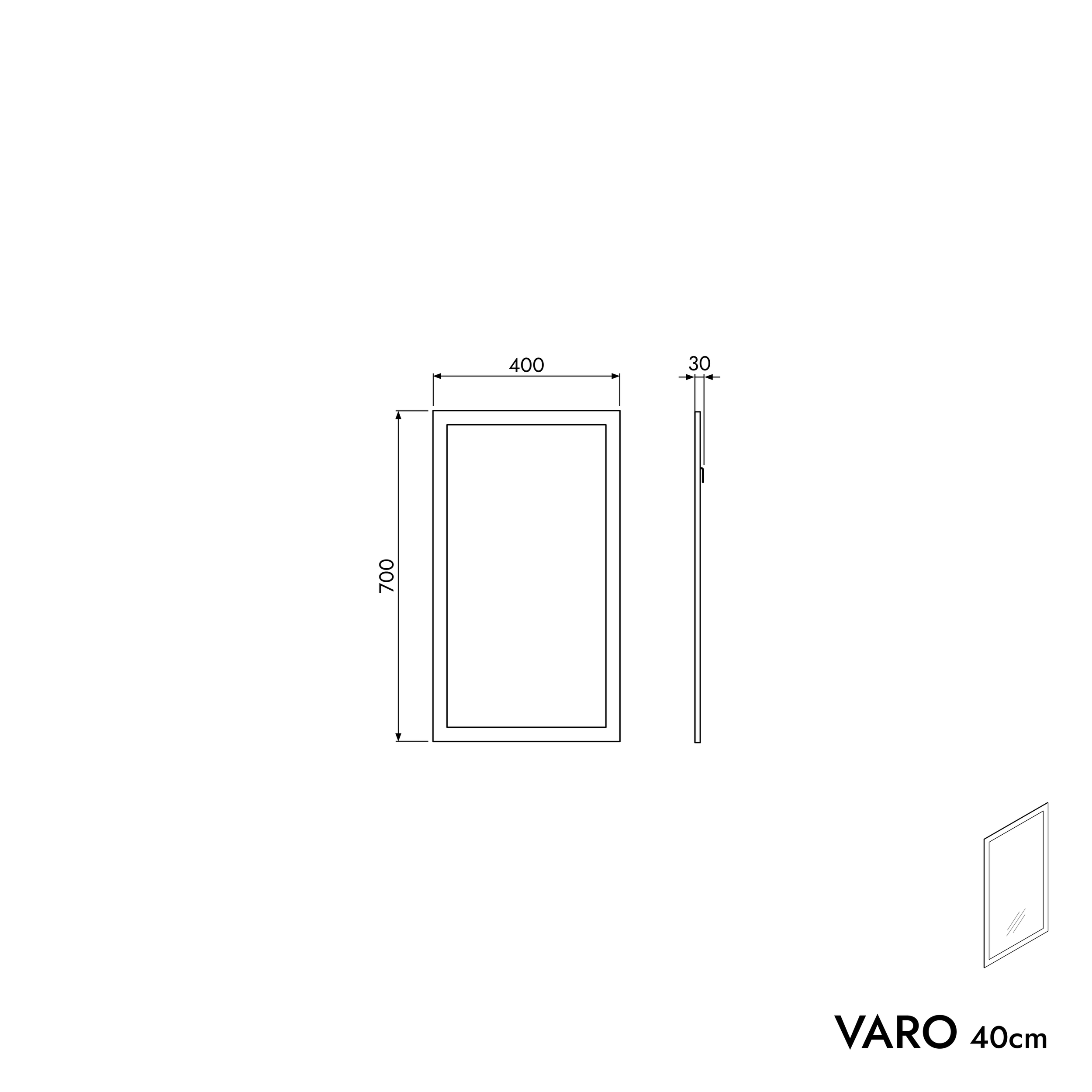Meuble de salle de bain VIREO 40 cm avec lavabo