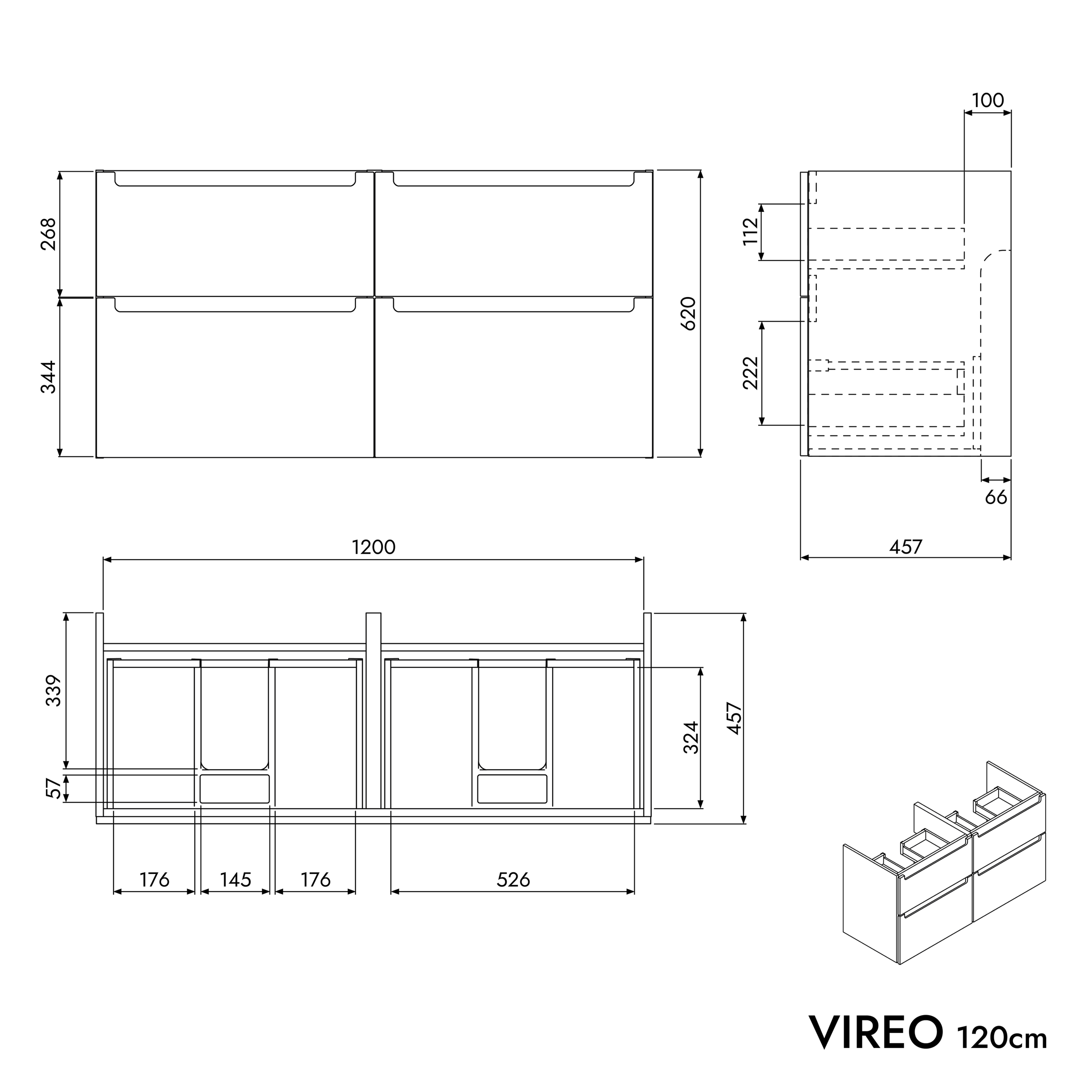 Meuble salle de bain VIREO 120 cm
