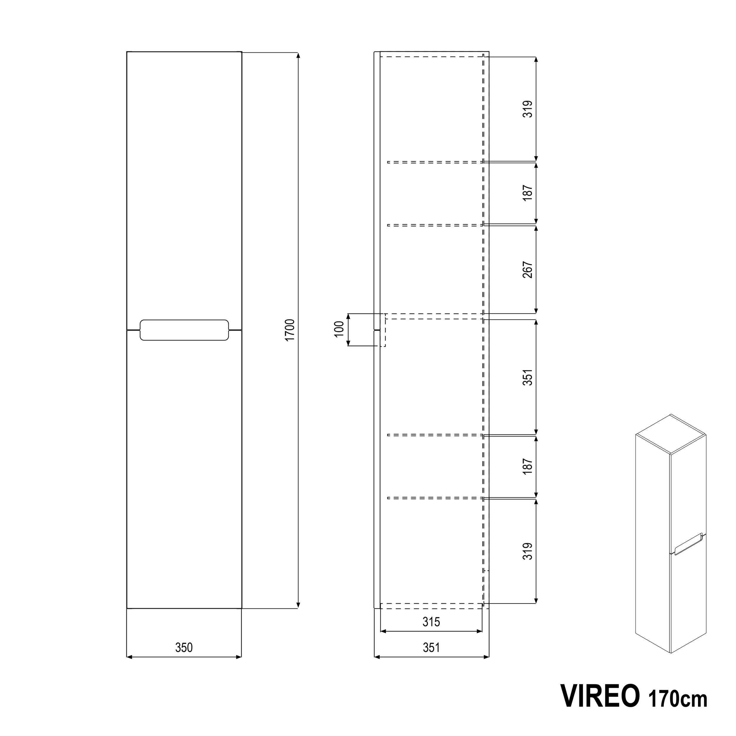 Armoire haute VIREO 170 cm