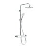 Duravit Shower System avec thermostat, tablette en verre, 3 types de jets et fonction MinusFlow - chrome/blanc