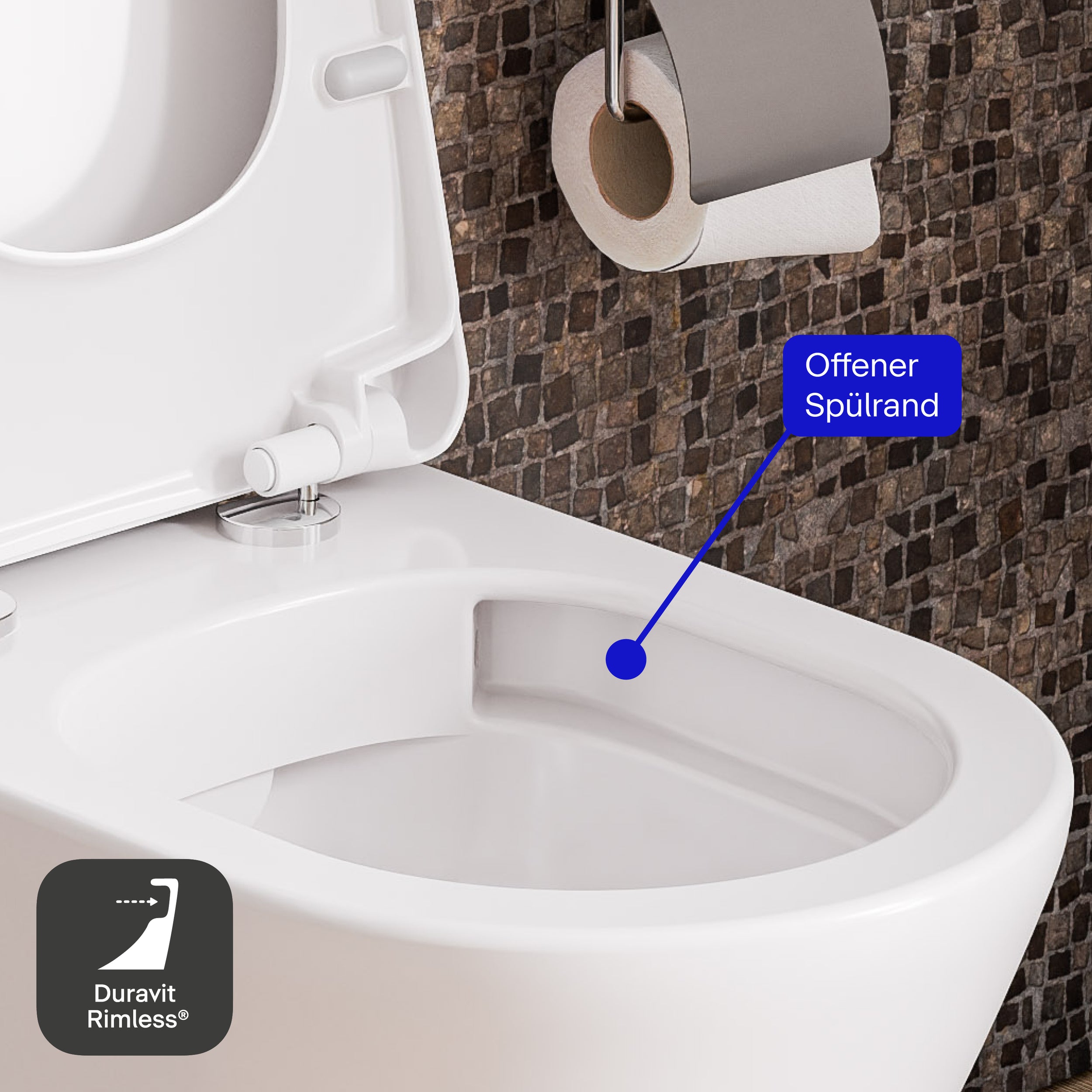 WC suspendu Duravit 540 mm Mino blanc brillant incl. abattant WC - fixation invisible