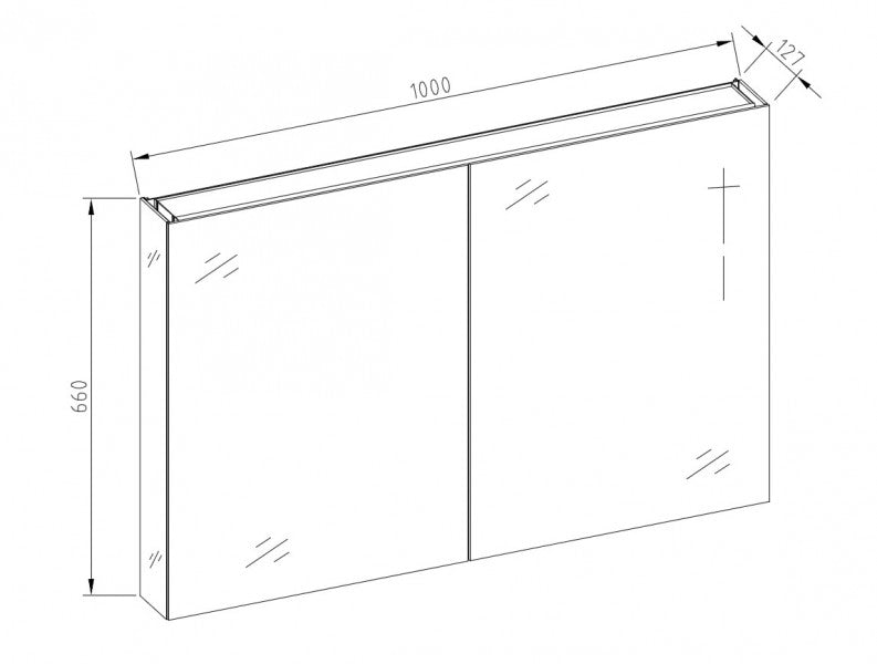 Armoire de toilette en aluminium 2 portes