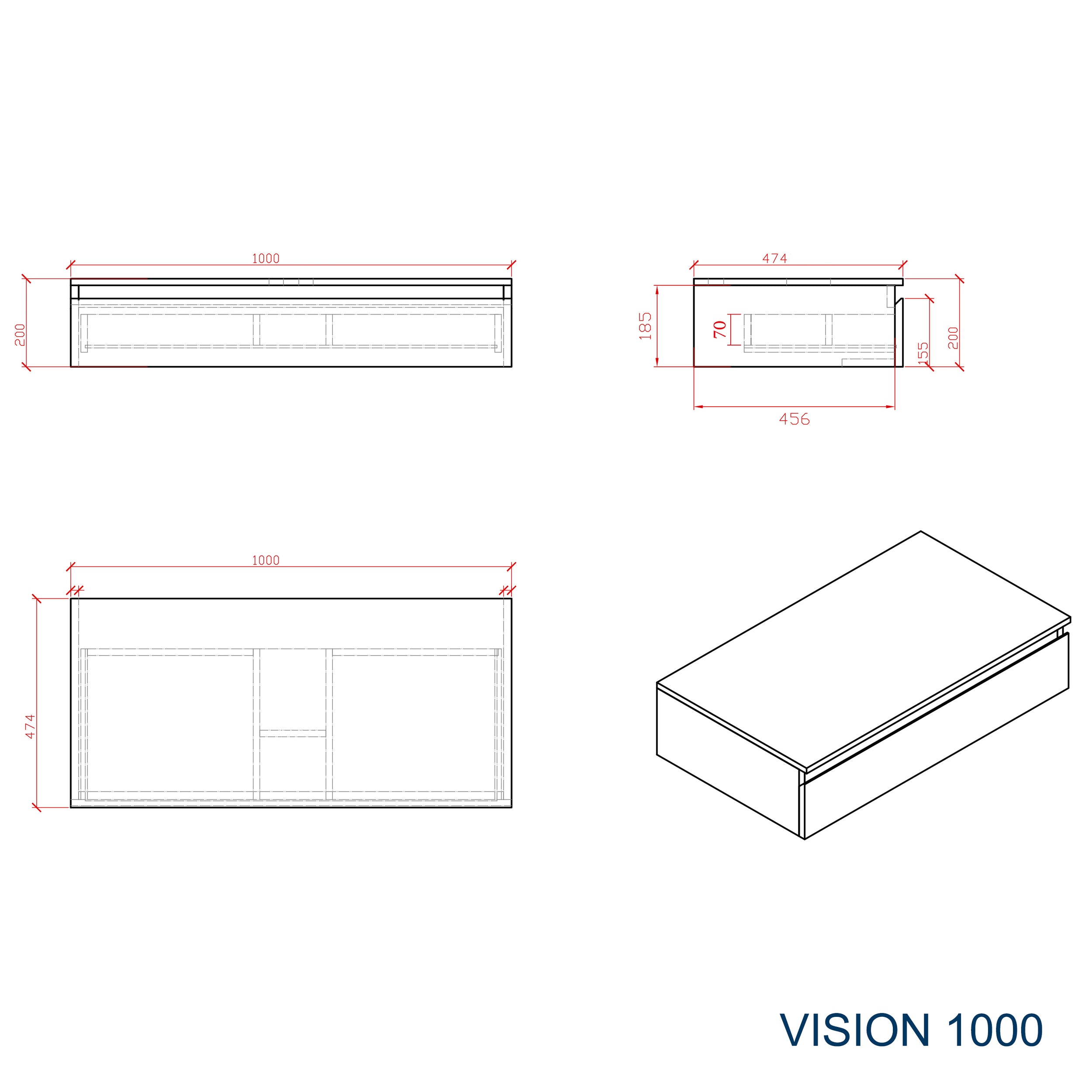 Meuble de salle de bains Vision 1000