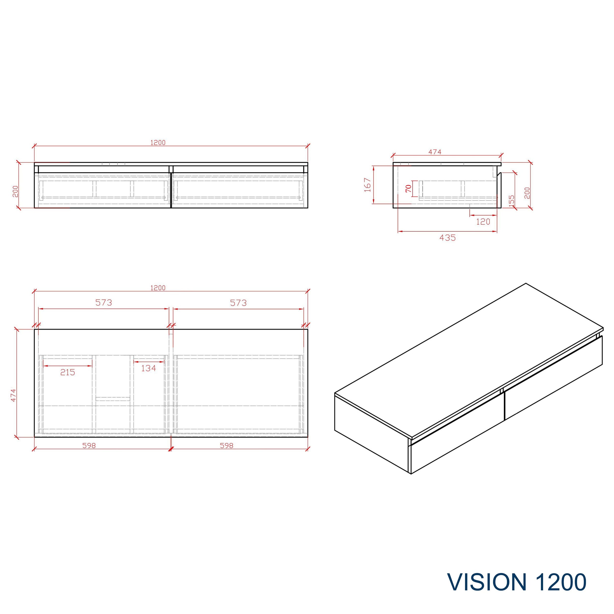 Meuble de salle de bains Vision 1200