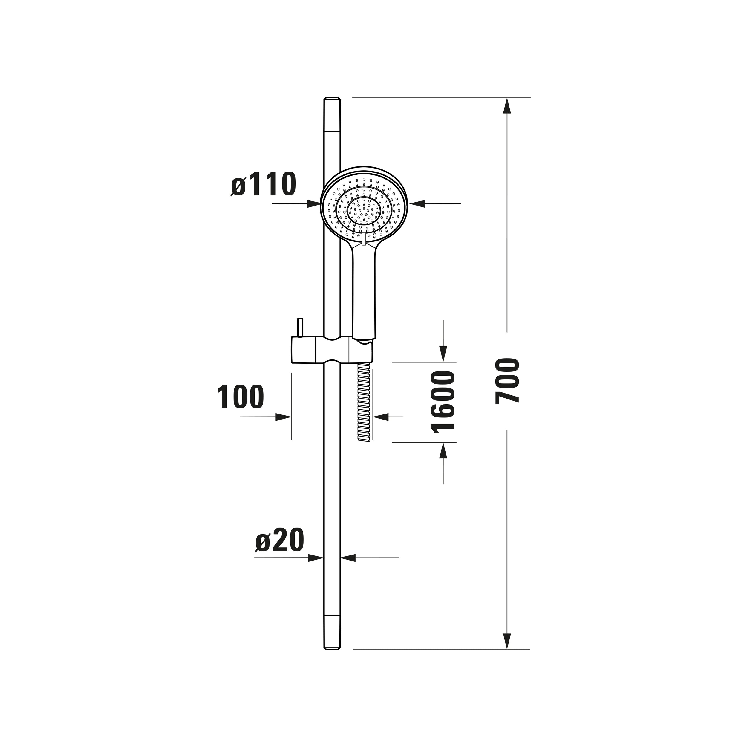 Robinetterie de douche encastrée Duravit Tulum avec douchette - barre de douche, coude de raccordement mural & Bluebox inclus