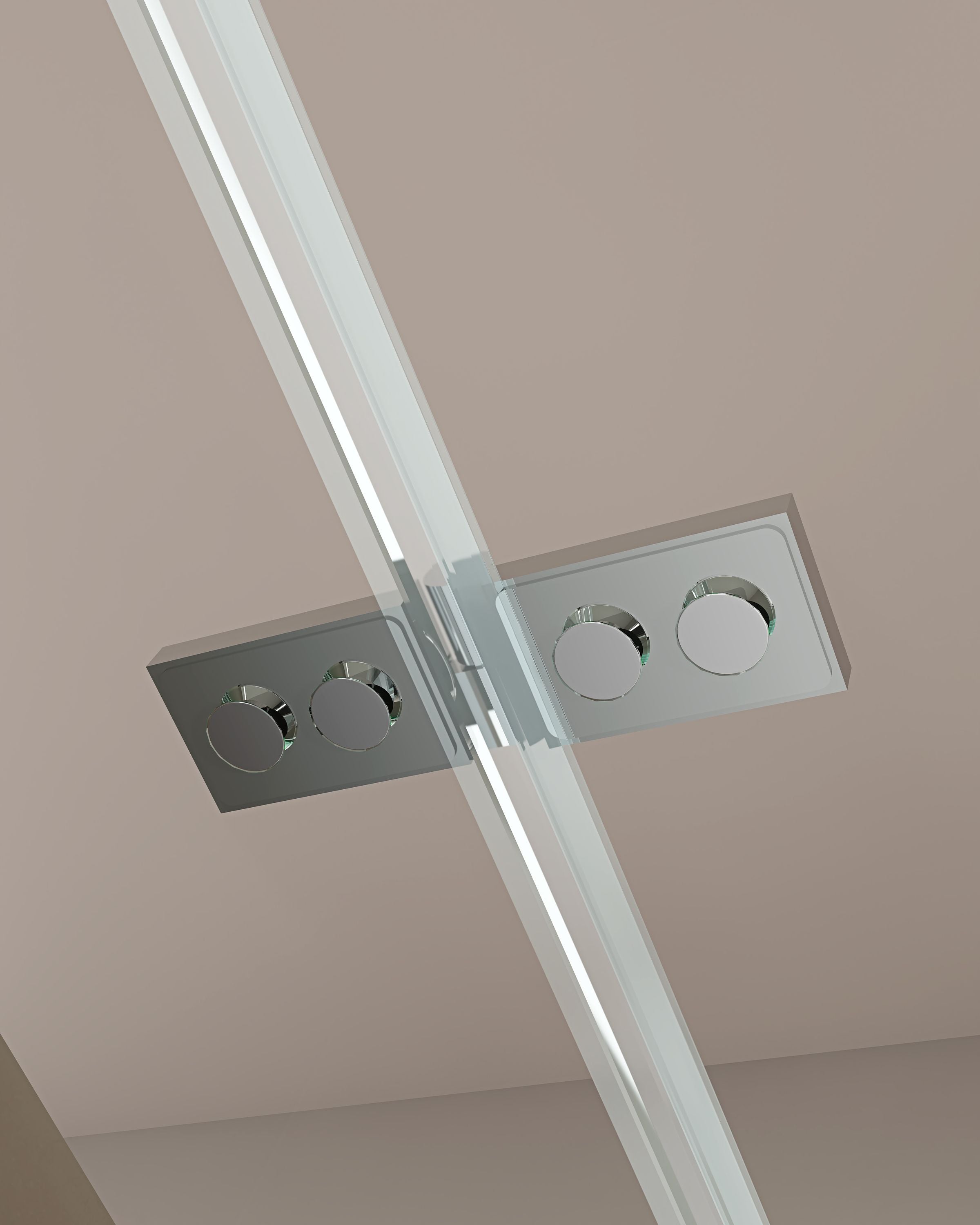 Douche d'angle avec portes pivotantes, accès d'angle EX809