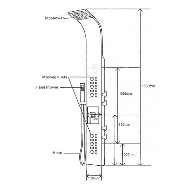 Système de douche avec colonne de douche thermostatique SEDAL 8815