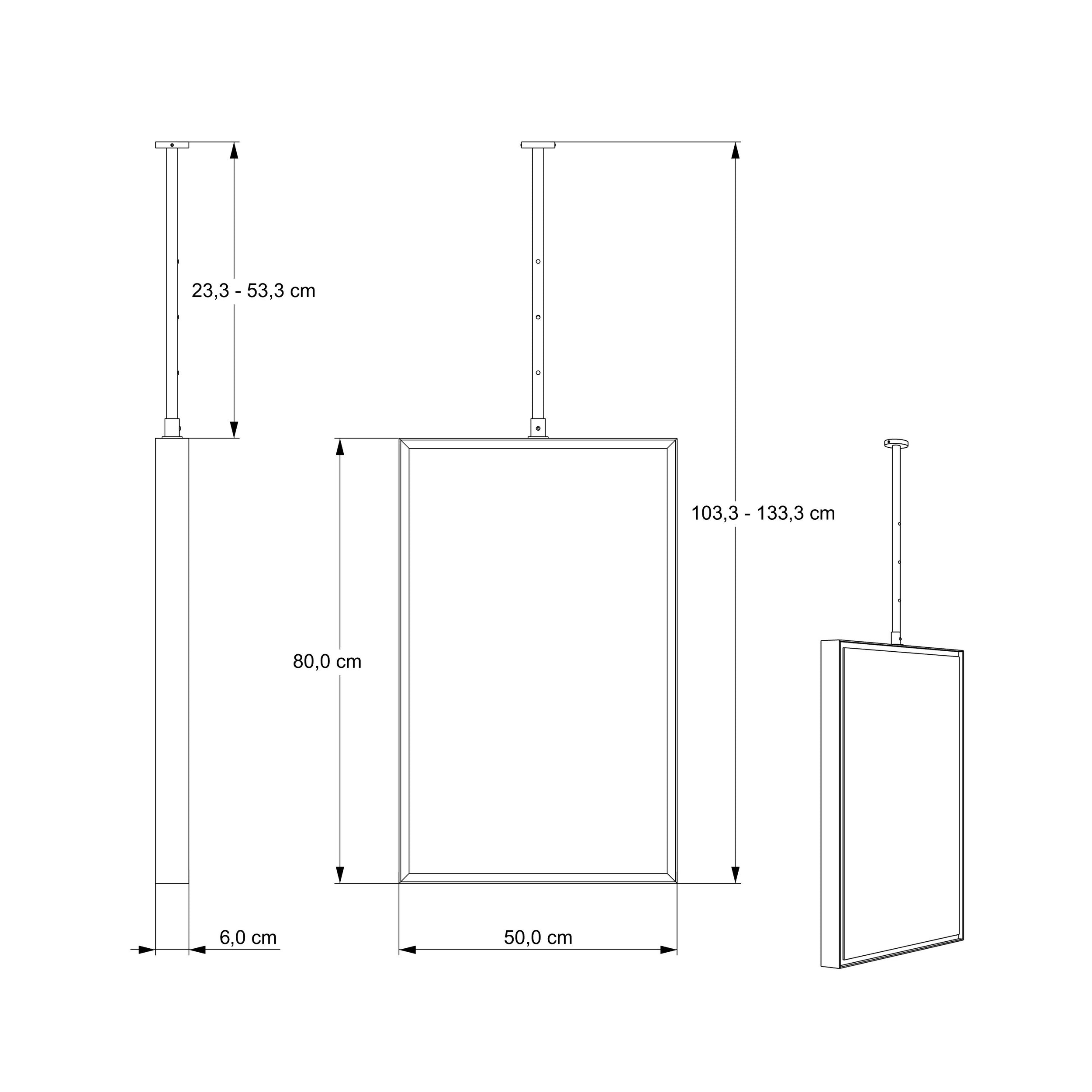 Miroir suspendu 2145 angulaire