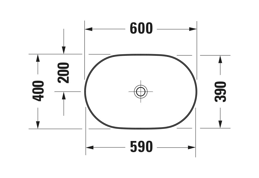 Vasque à poser Duravit Lagoa 60 cm, DuraCast Smooth - Blanc Mat