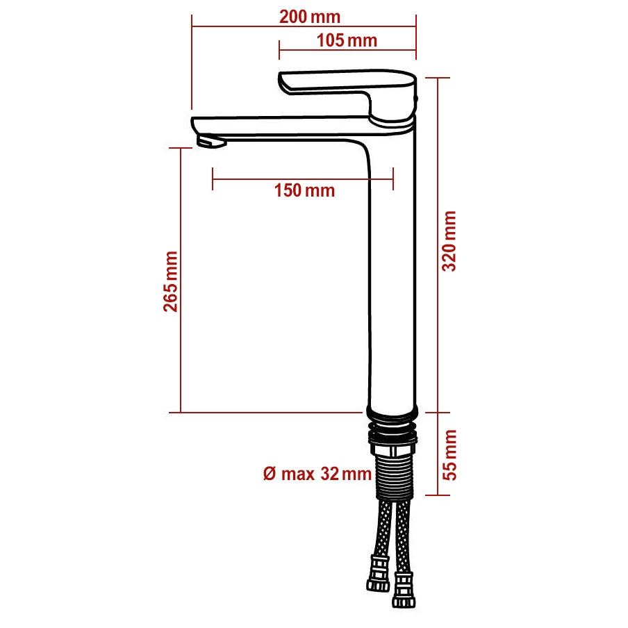 Mitigeur de lavabo Robinet Mitigeur de salle de bain long 4025CB